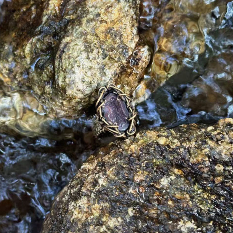 The Starlit Hollow Geode Ring