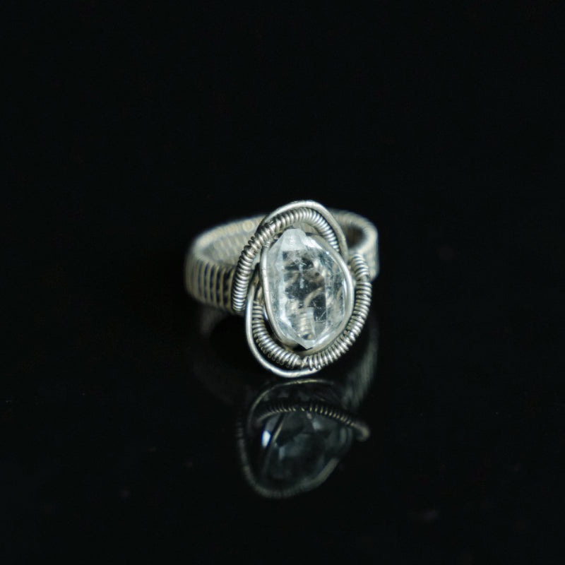 The Quiet Spark Herkimer-Style Quartz Ring