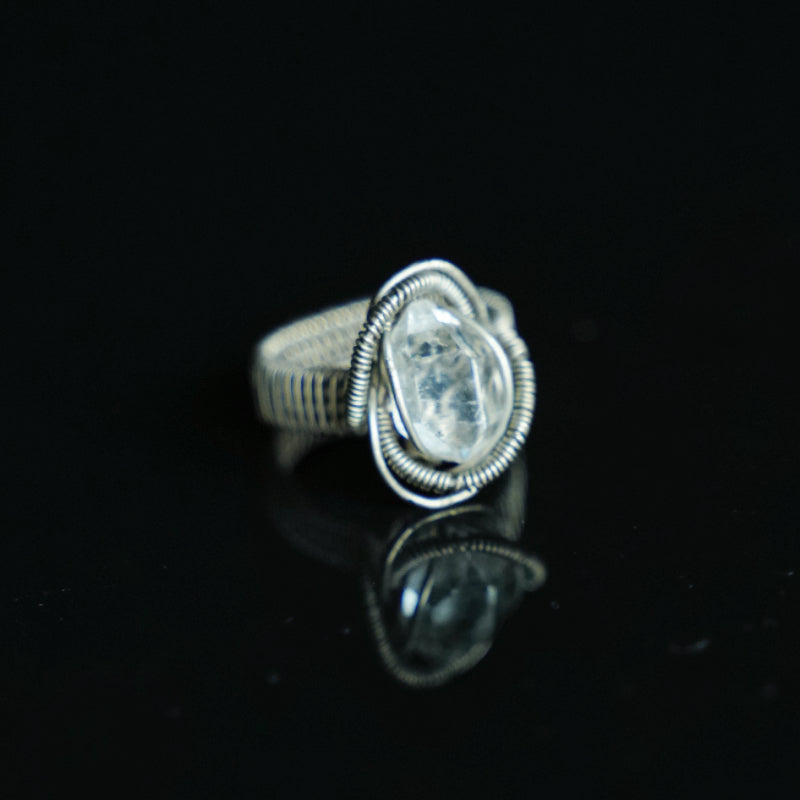 The Quiet Spark Herkimer-Style Quartz Ring