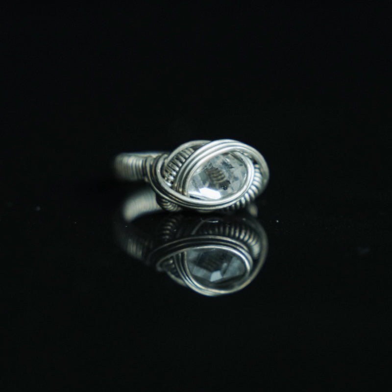 The Silver Orbit Herkimer-Style Quartz Ring