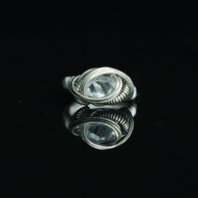 The Silver Orbit Herkimer-Style Quartz Ring