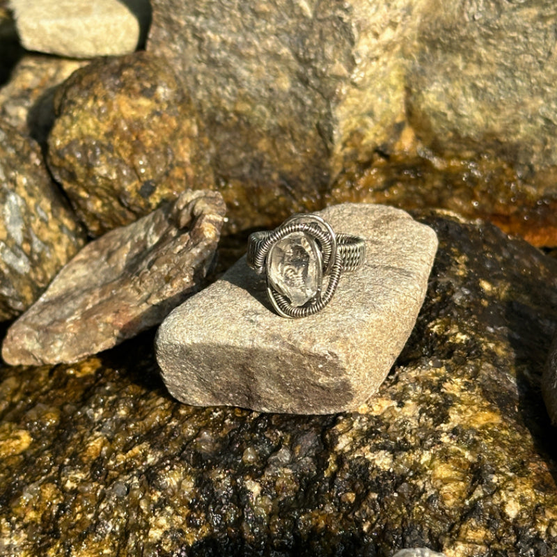 The Quiet Spark Herkimer-Style Quartz Ring