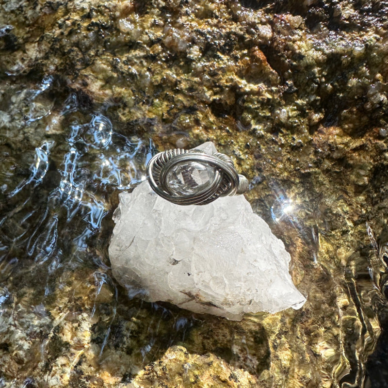 The Silver Orbit Herkimer-Style Quartz Ring