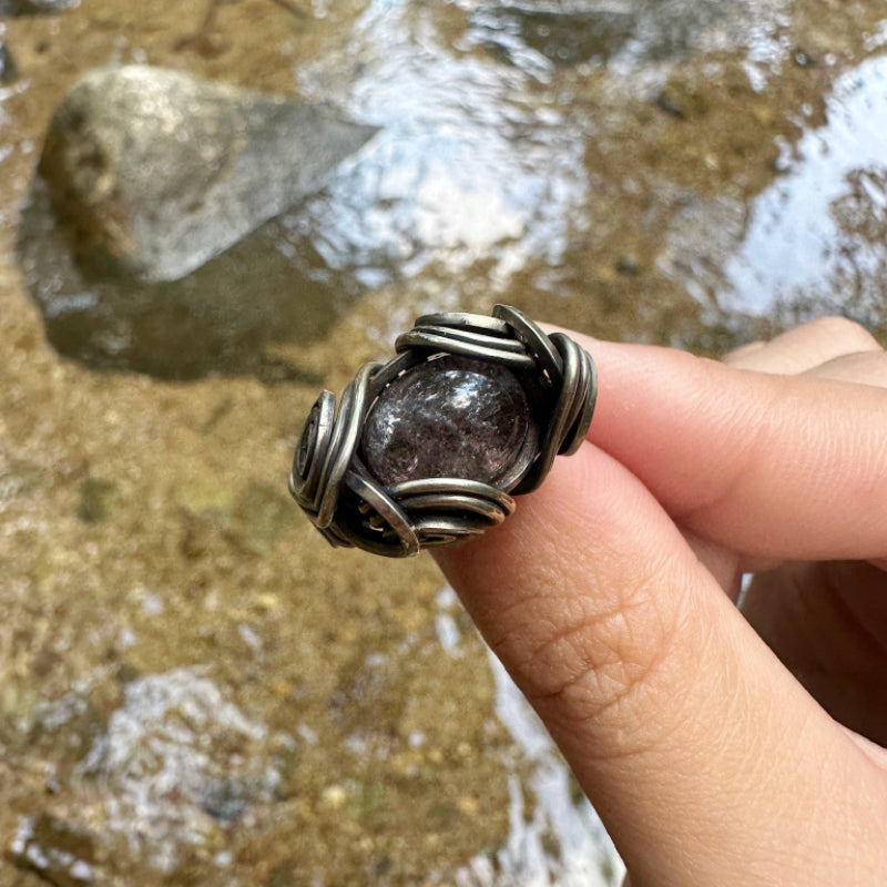 The Silver Veil Phantom Quartz Ring