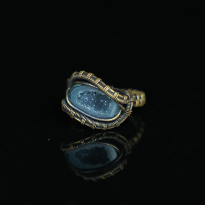 The Blue Hollow Geode Ring