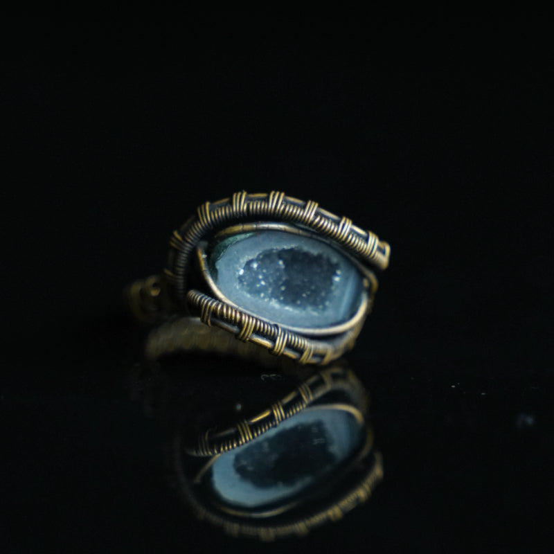 The Blue Hollow Geode Ring