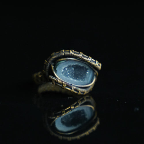 The Blue Hollow Geode Ring