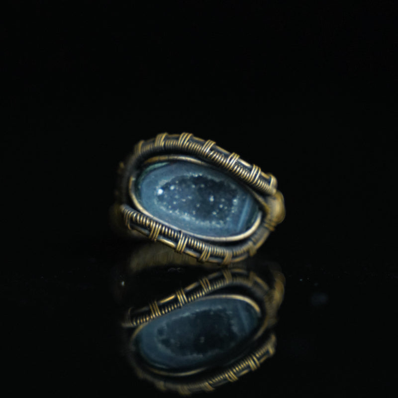 The Blue Hollow Geode Ring