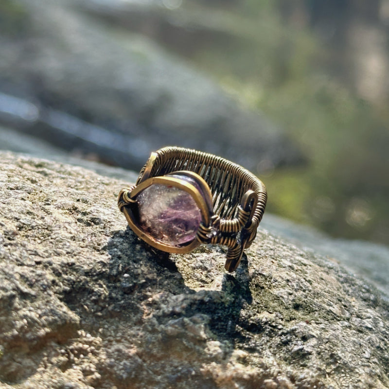 The Veiled Violet Amethyst Ring