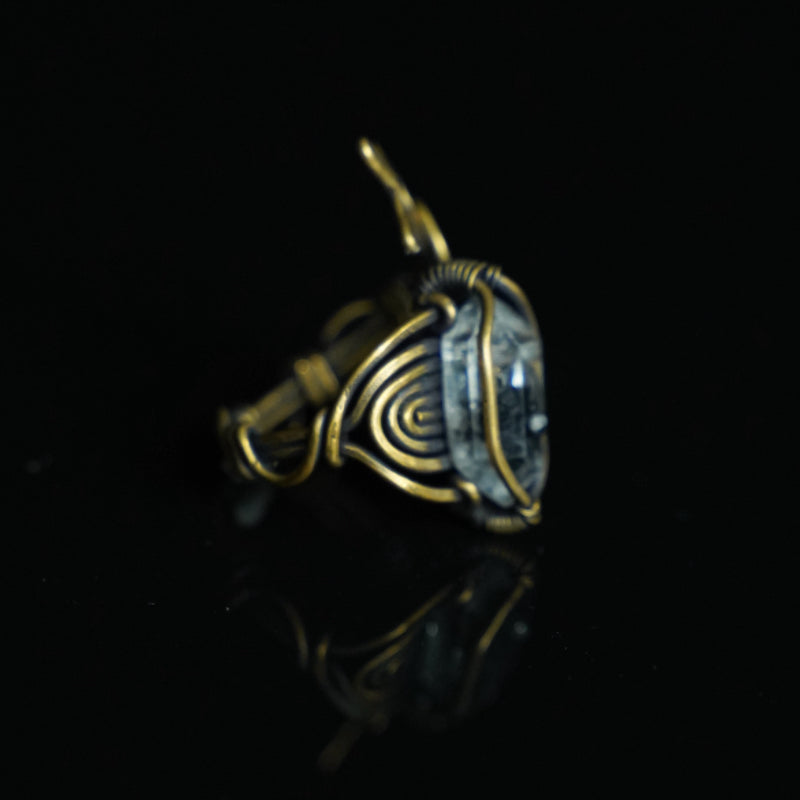The Astral Compass Herkimer-Style Quartz Ring