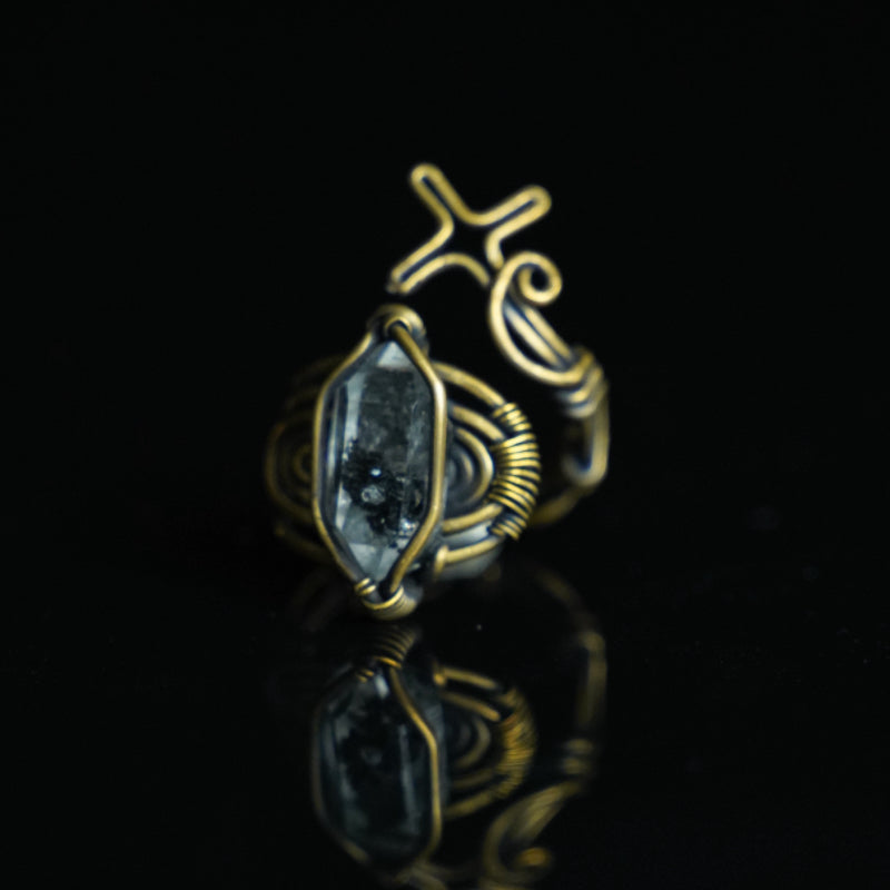 The Astral Compass Herkimer-Style Quartz Ring