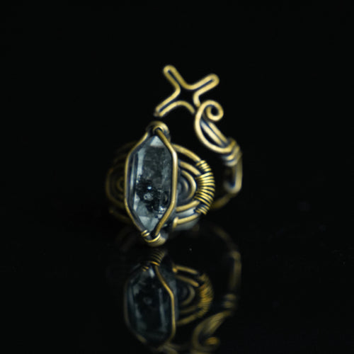 The Astral Compass Herkimer-Style Quartz Ring