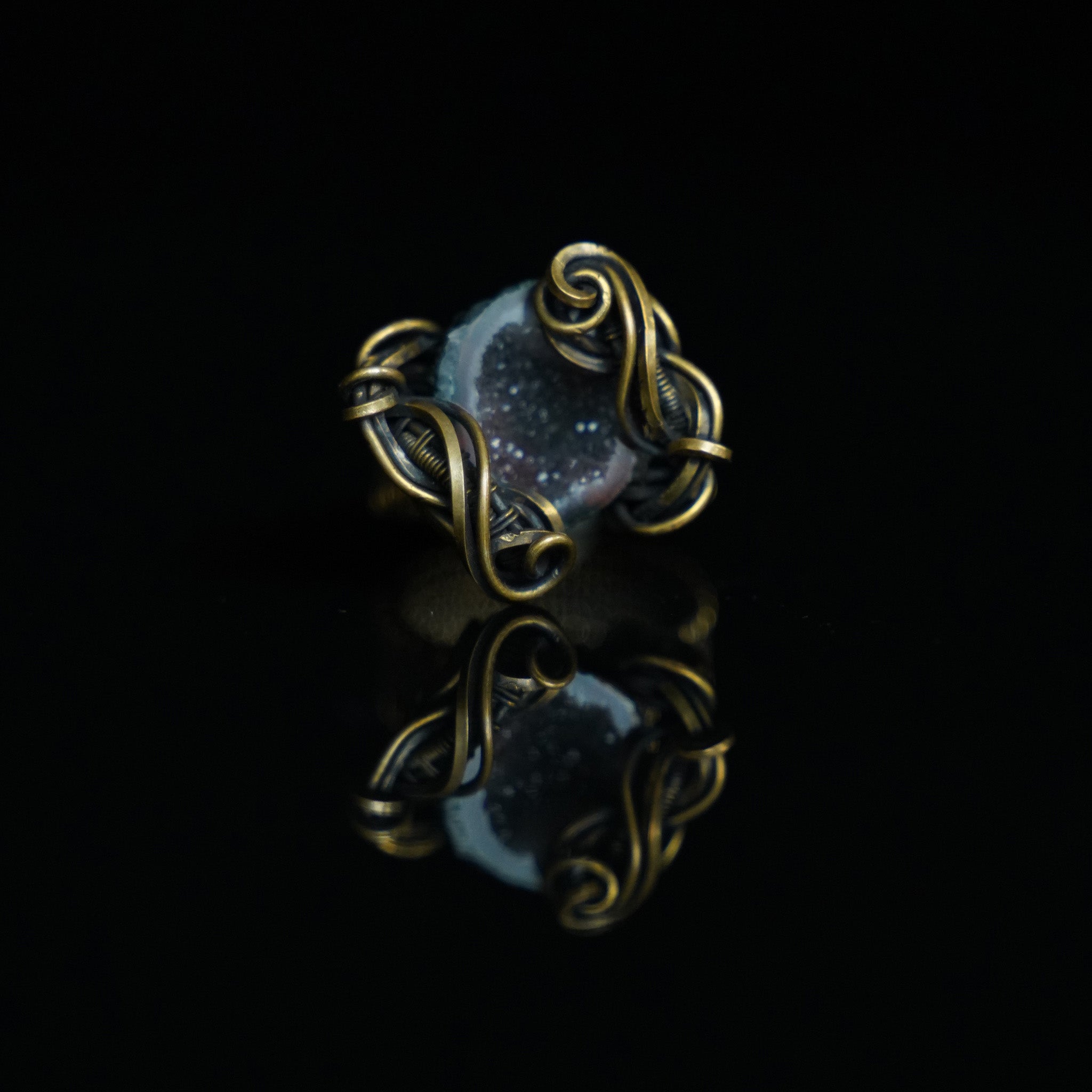 The Hollow Light Geode Ring