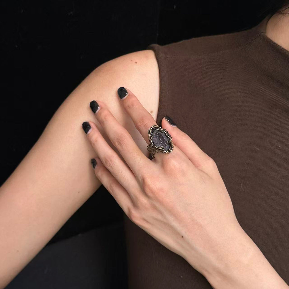 OOAK-The Midnight Veil Mexican Labradorite Ring