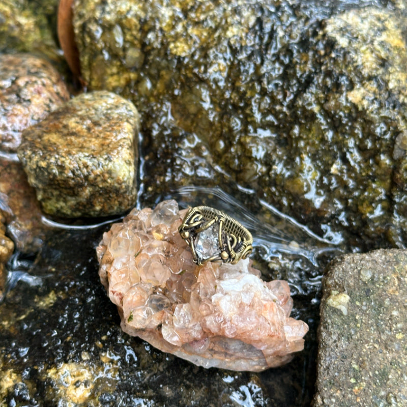 The Starbound Herkimer Quartz Ring