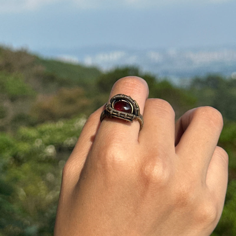 The Deep Ember Garnet Ring