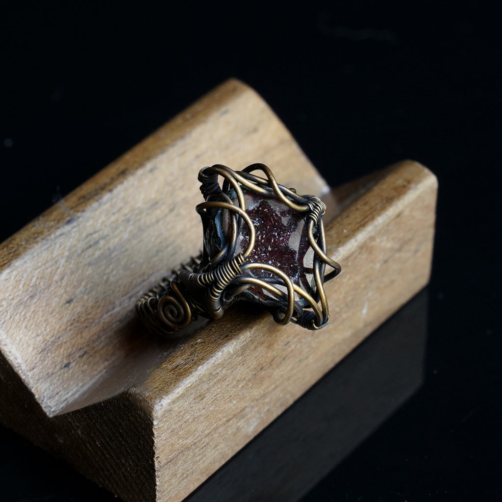 OOAK-The Ember Hollow Mexican Agate Geode Ring