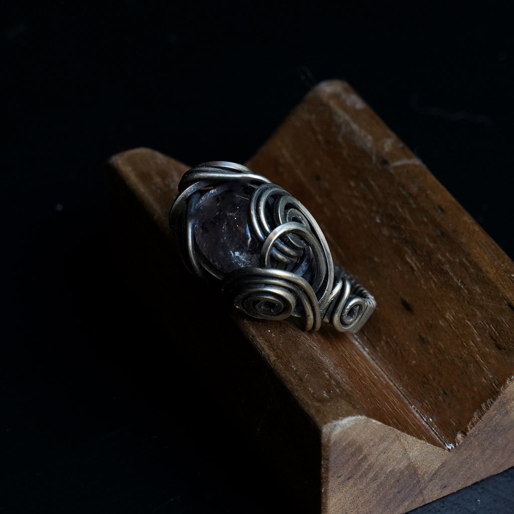 OOAK-The Moss Veil Phantom Quartz Ring
