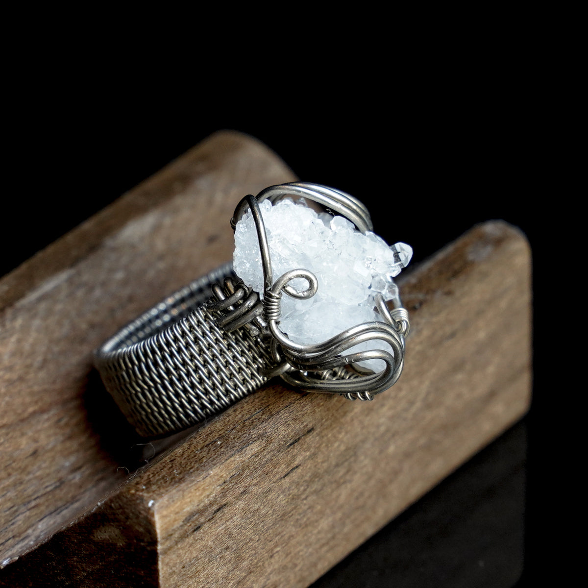OOAK-The White Archive Crystal Cluster Ring
