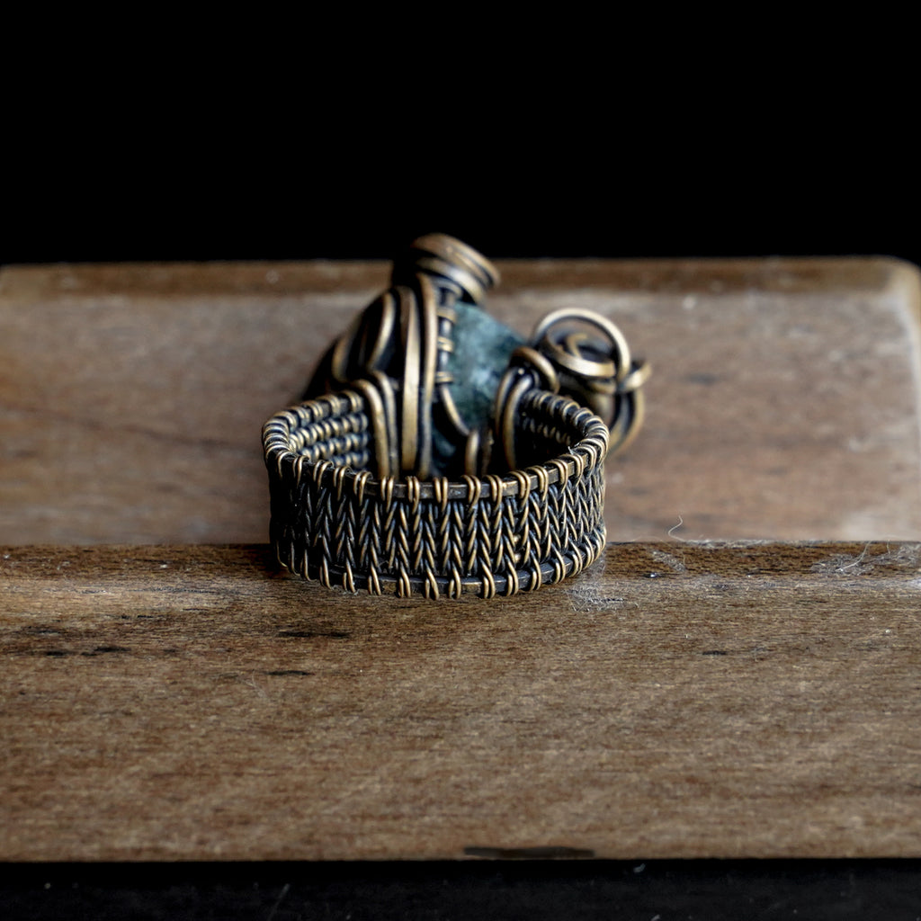 OOAK-The Mist Hollow Mexican Agate Geode Ring