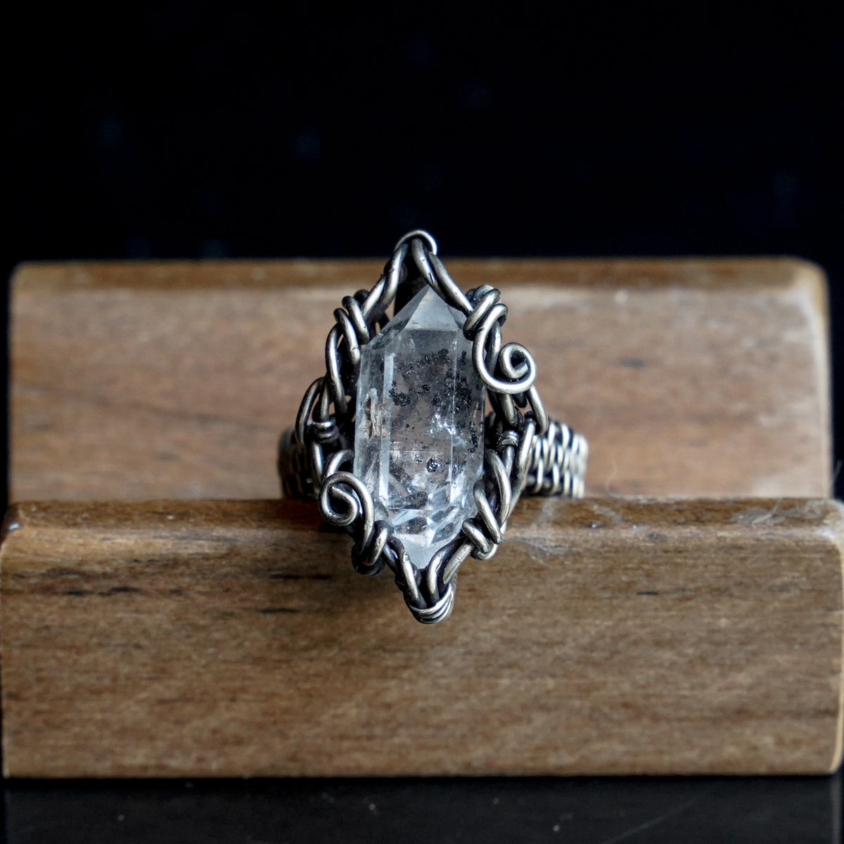 OOAK-The Silver Spire Herkimer Crystal Ring