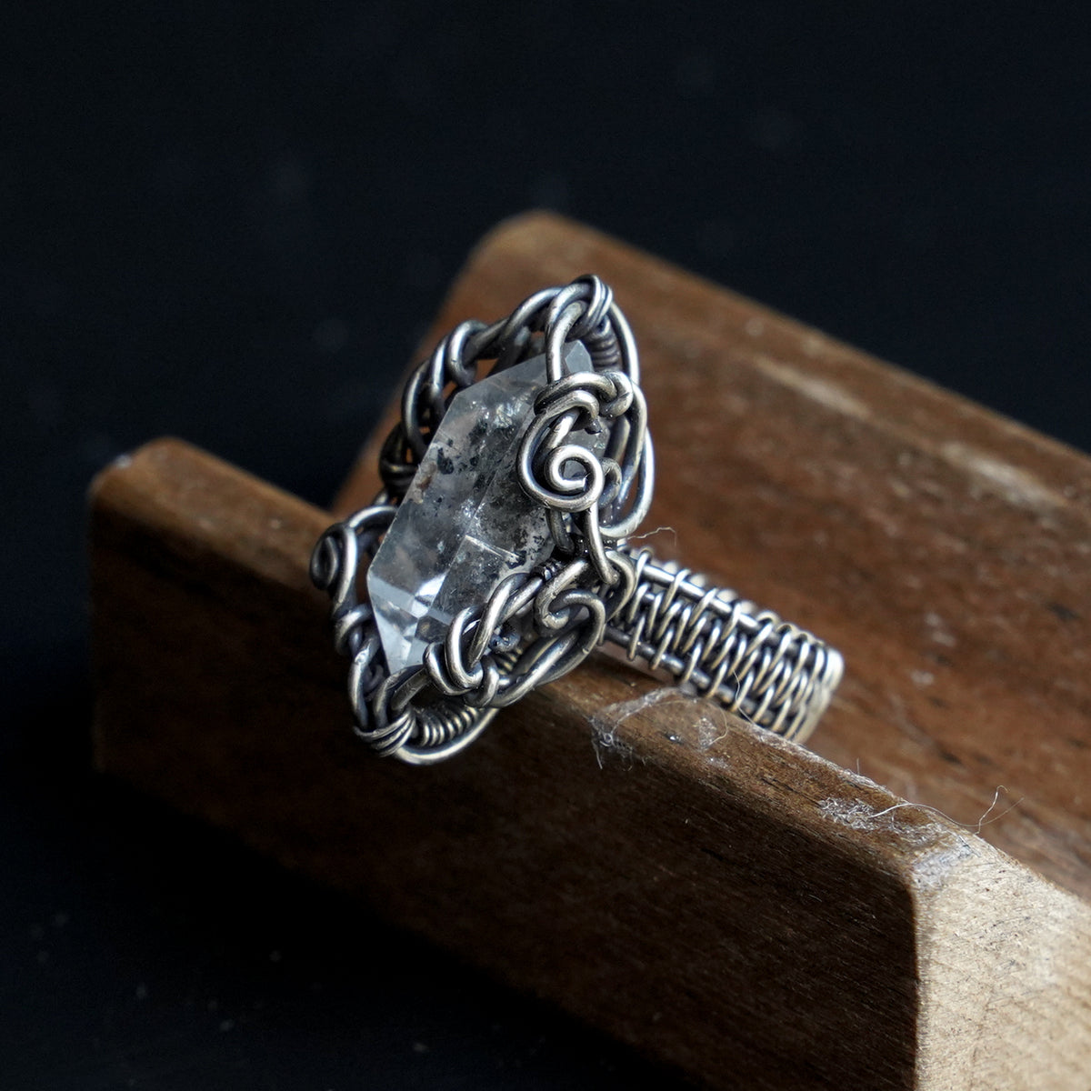 OOAK-The Silver Spire Herkimer Crystal Ring
