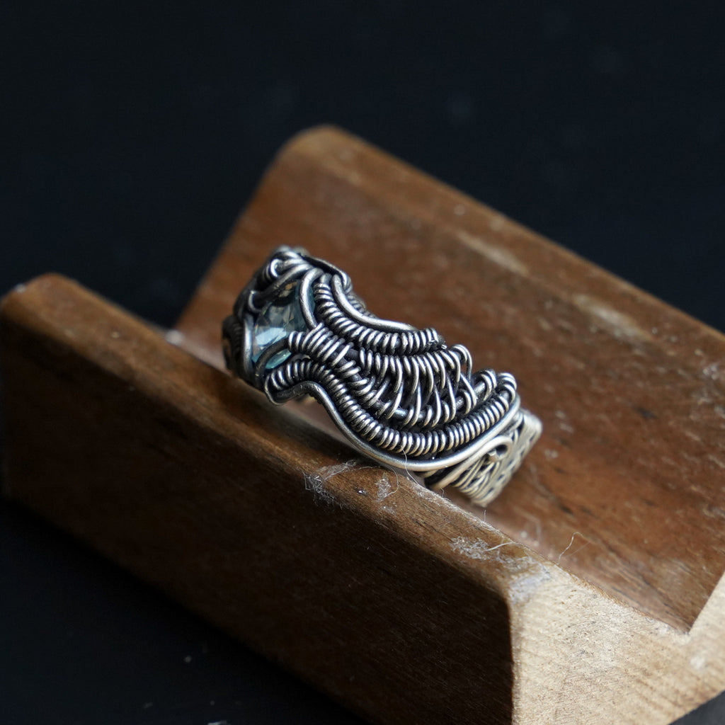 OOAK-The Azure Current Topaz Ring