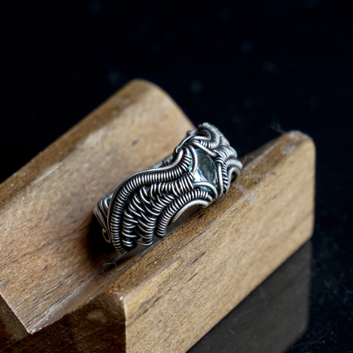 OOAK-The Azure Current Topaz Ring