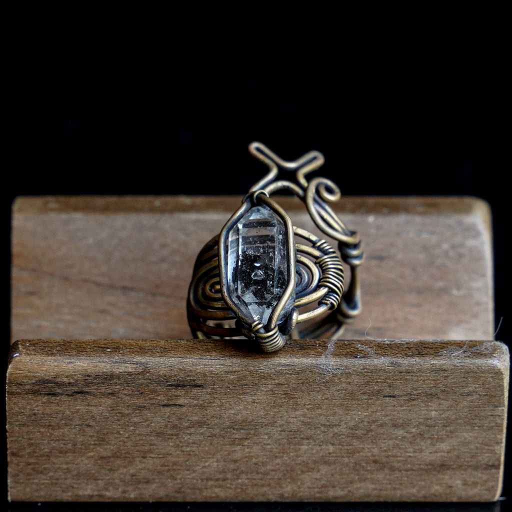 OOAK-The Astral Compass Herkimer-Style Quartz Ring