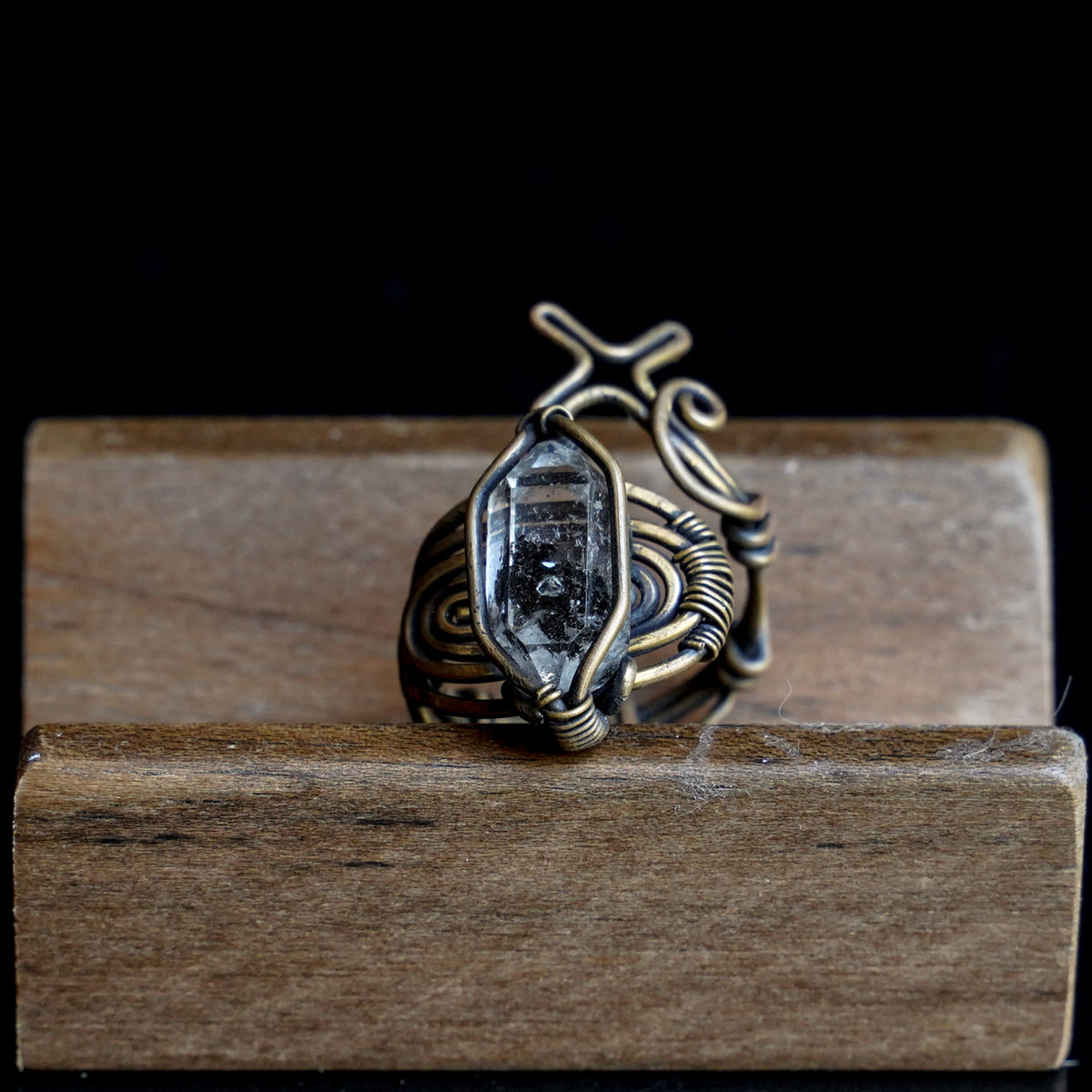 OOAK-The Astral Compass Herkimer-Style Quartz Ring