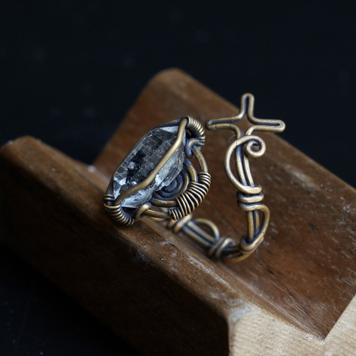 OOAK-The Astral Compass Herkimer-Style Quartz Ring
