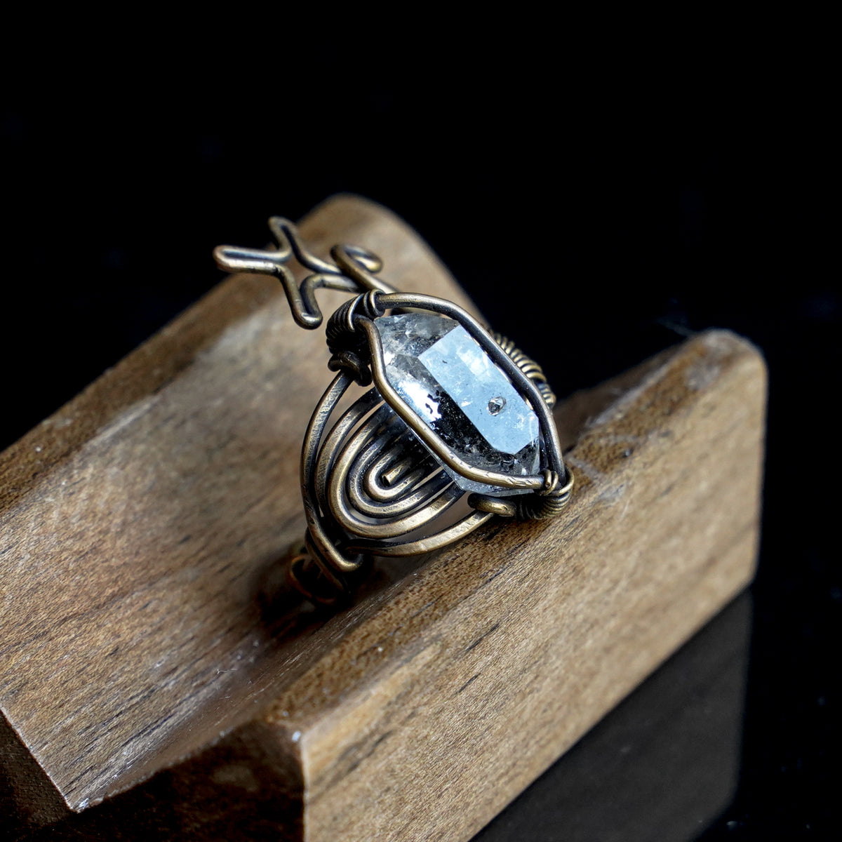 OOAK-The Astral Compass Herkimer-Style Quartz Ring
