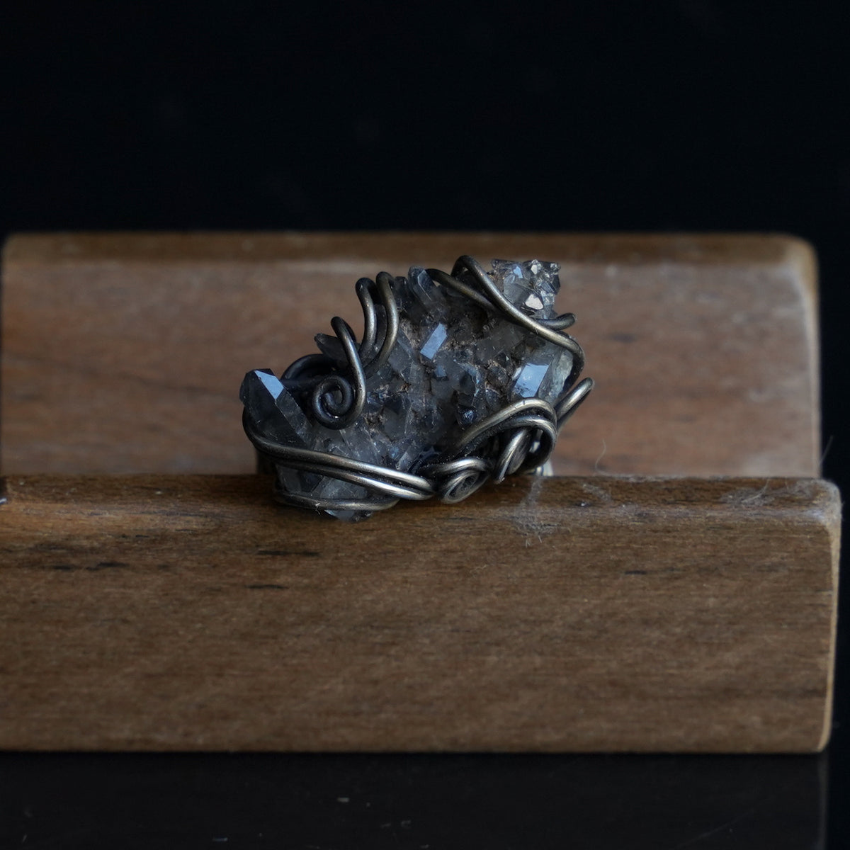 OOAK-The Mist Crest Crystal Cluster Ring