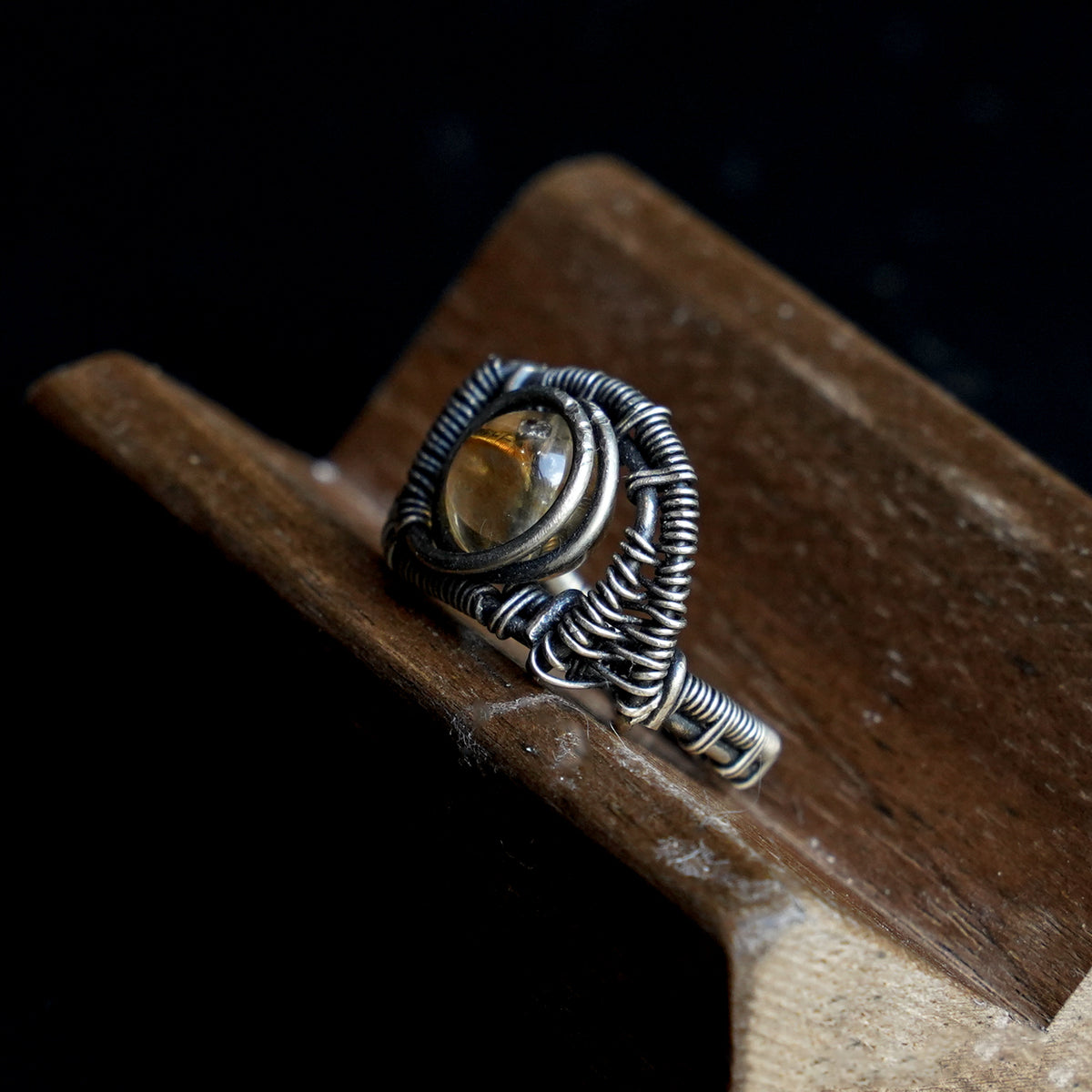 OOAK-The Amber Orbit Citrine Ring