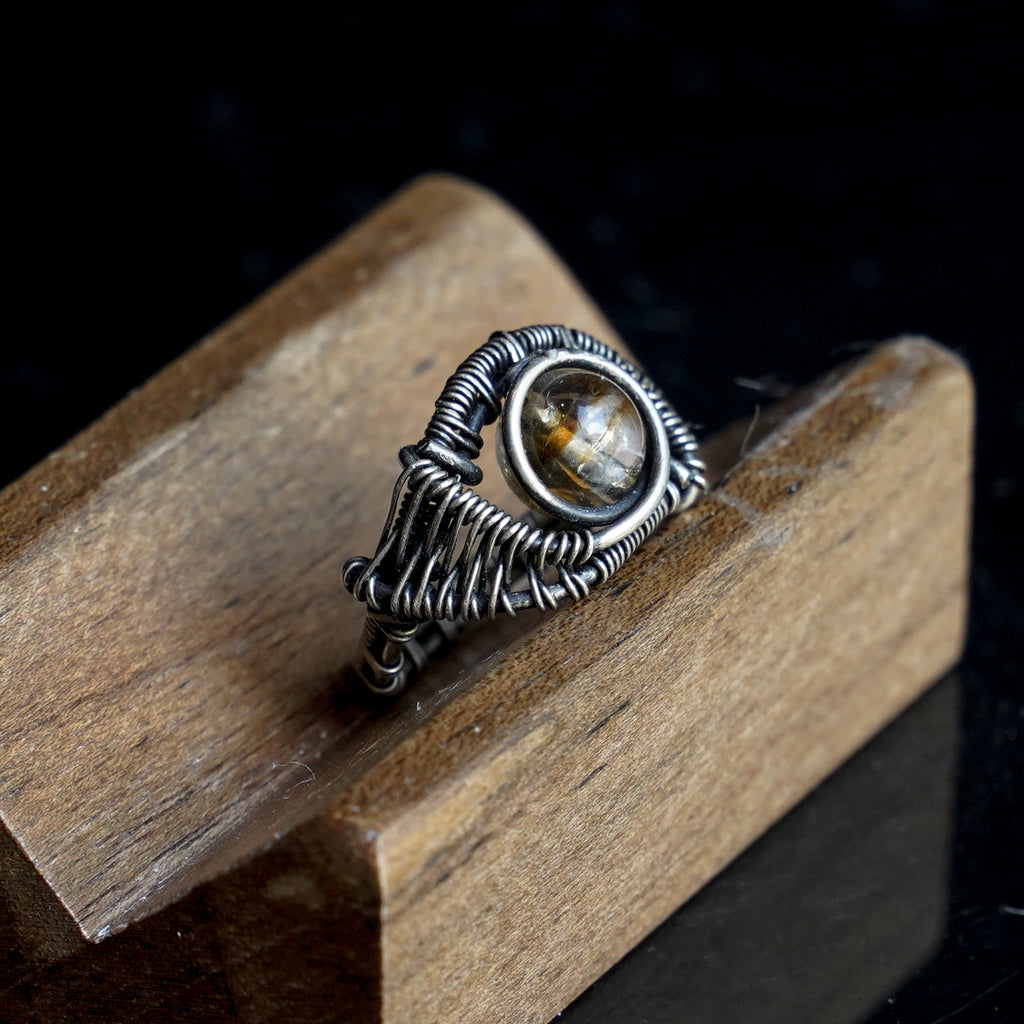 OOAK-The Amber Orbit Citrine Ring