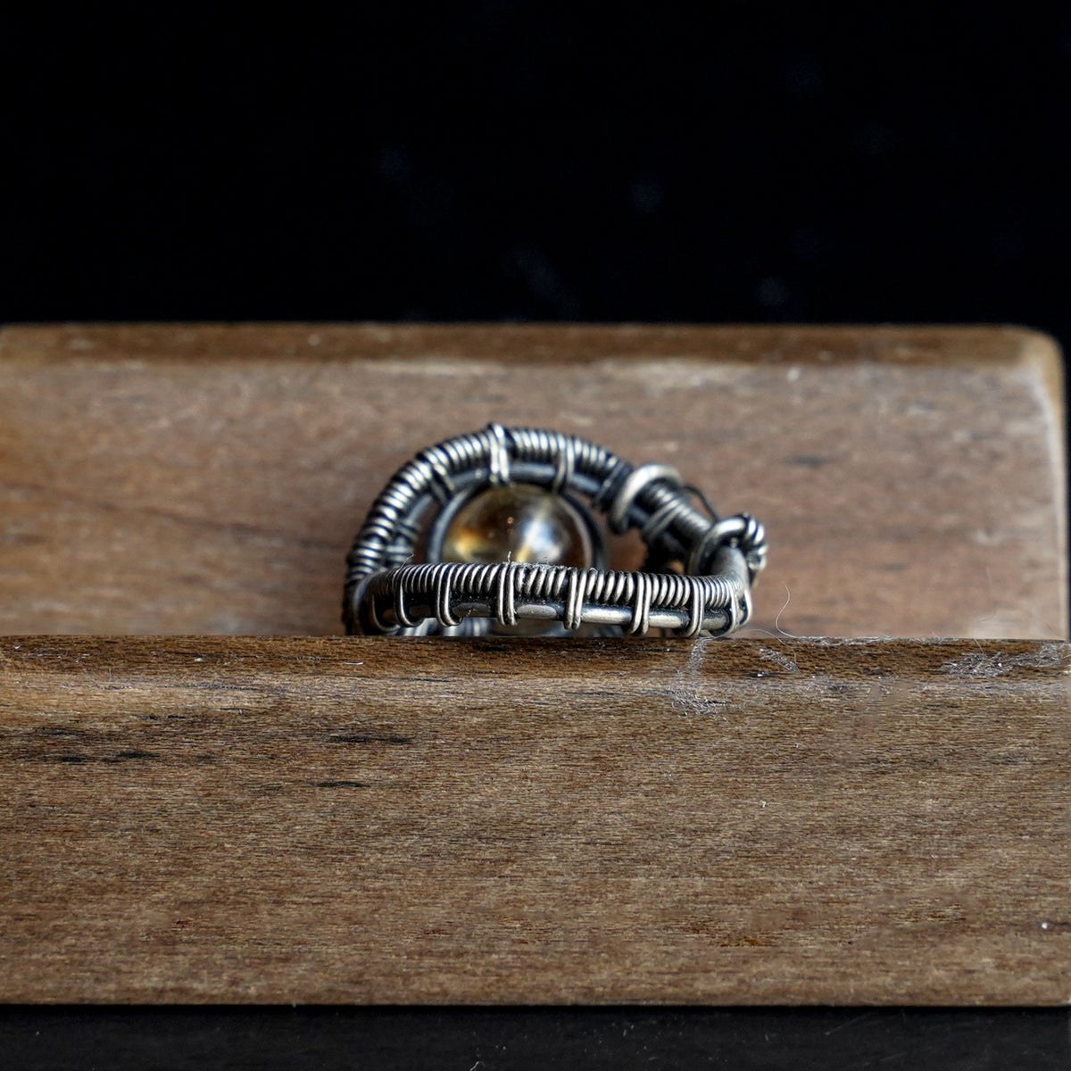 OOAK-The Amber Orbit Citrine Ring