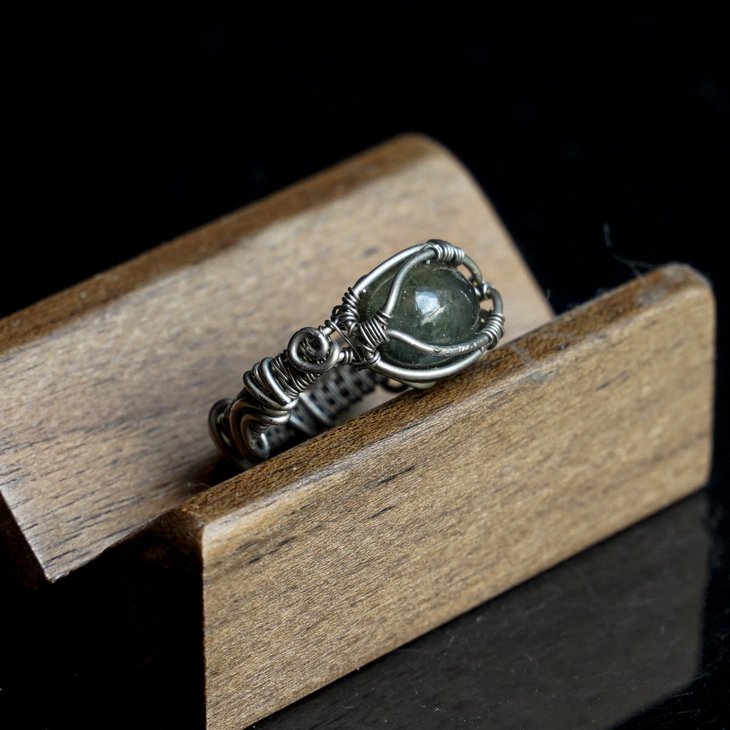 OOAK-The Moss Veil Phantom Quartz Ring
