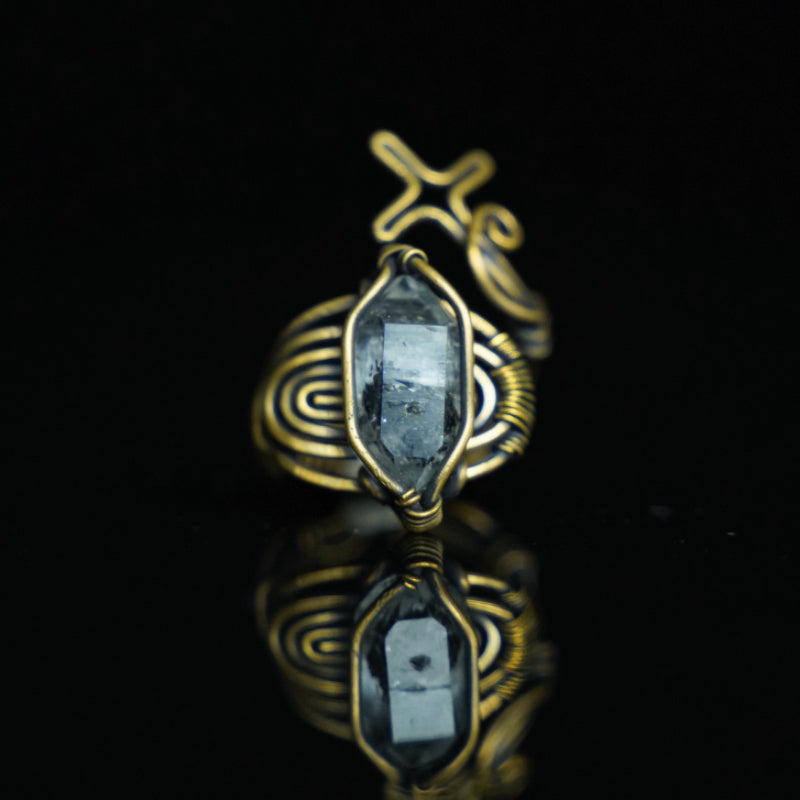 The Astral Compass Herkimer-Style Quartz Ring